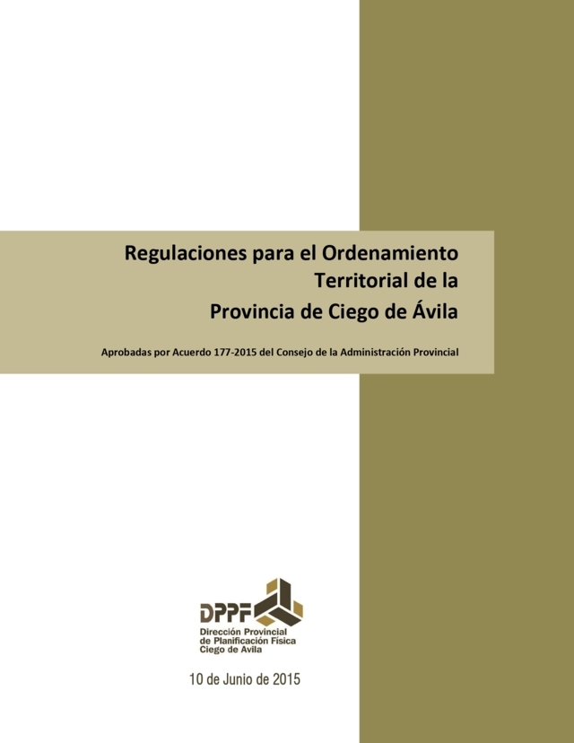 carátula Regulaciones para el Ordenamiento Territorial de la provincia